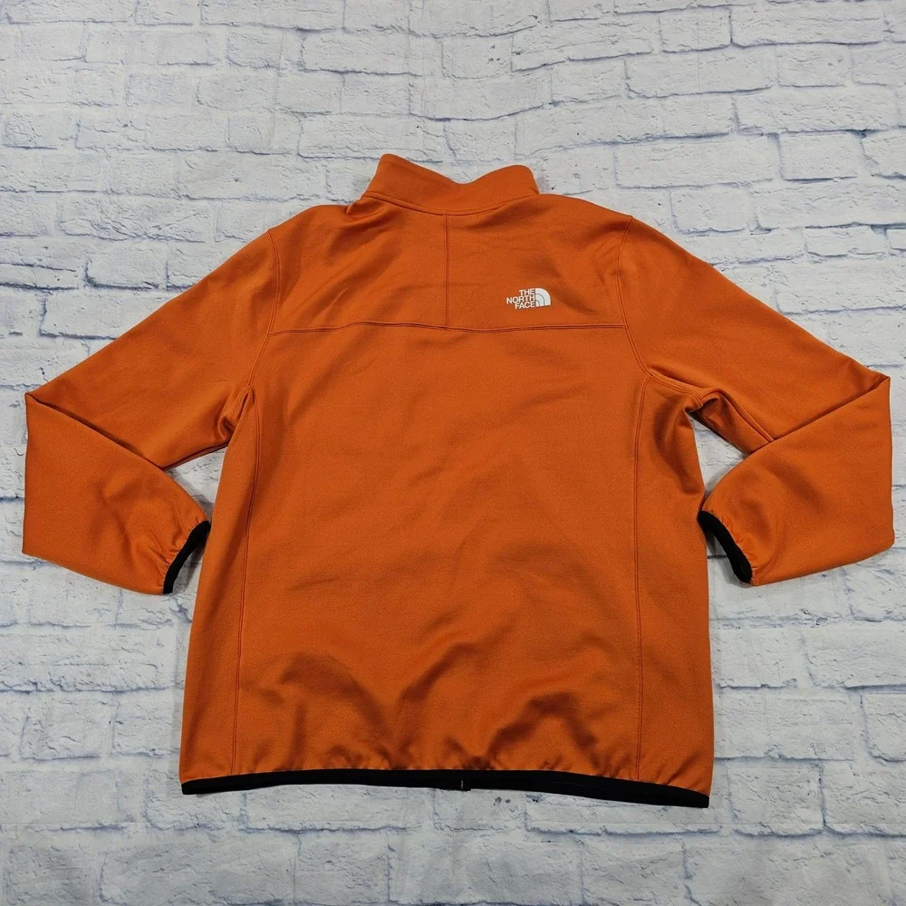The North Face Crest Full Zip Jacket Mens XL Orange Black Fleece Hiking Active